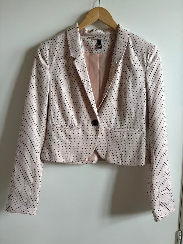 Nieuw kort licht roze jasje met zwarte stippen, Ophalen of Verzenden, Zo goed als nieuw, Maat 36 (S), Roze