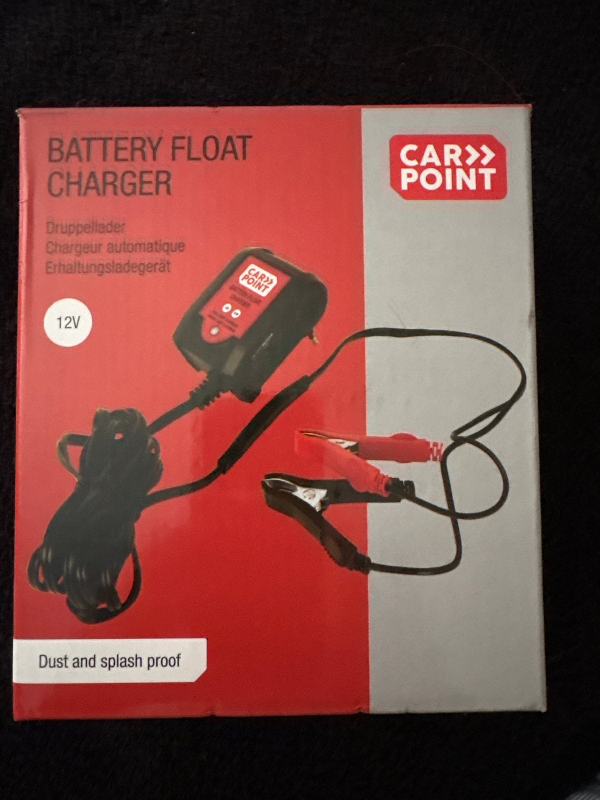 CAR>>POINT Acculader 12V Druppellader Stof- en spatwaterdich, Ophalen of Verzenden, Nieuw, Universele onderdelen