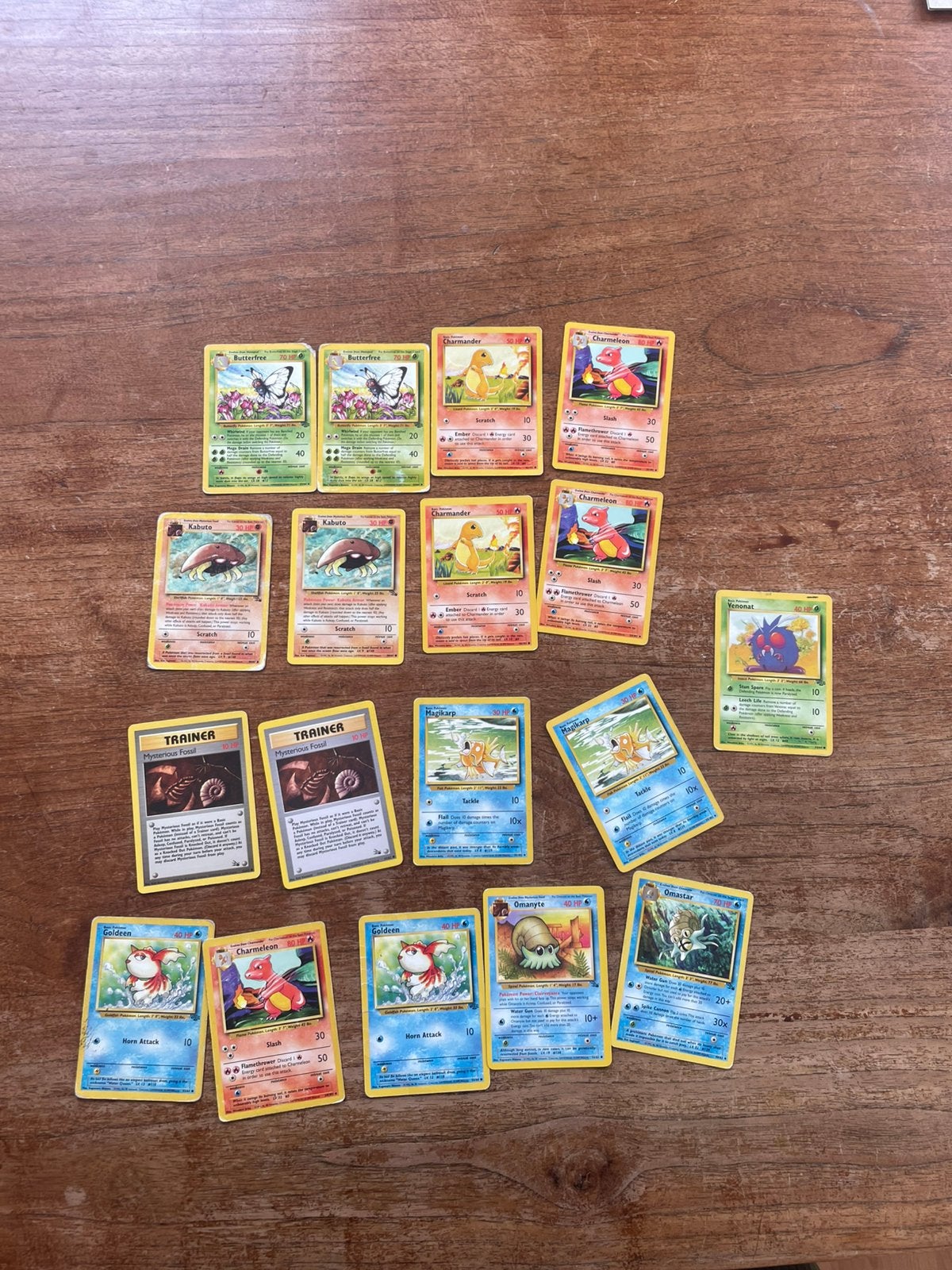 Pokémon WOTC Jungle Fossil Base set Bulk, Ophalen, Winkel, Super of Benzinepomp, Volle spaarkaart