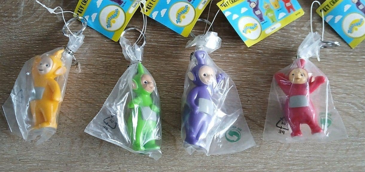 set uit 1996 Teletubbies sleutelhanger keychain nieuw, Ophalen of Verzenden, Nieuw