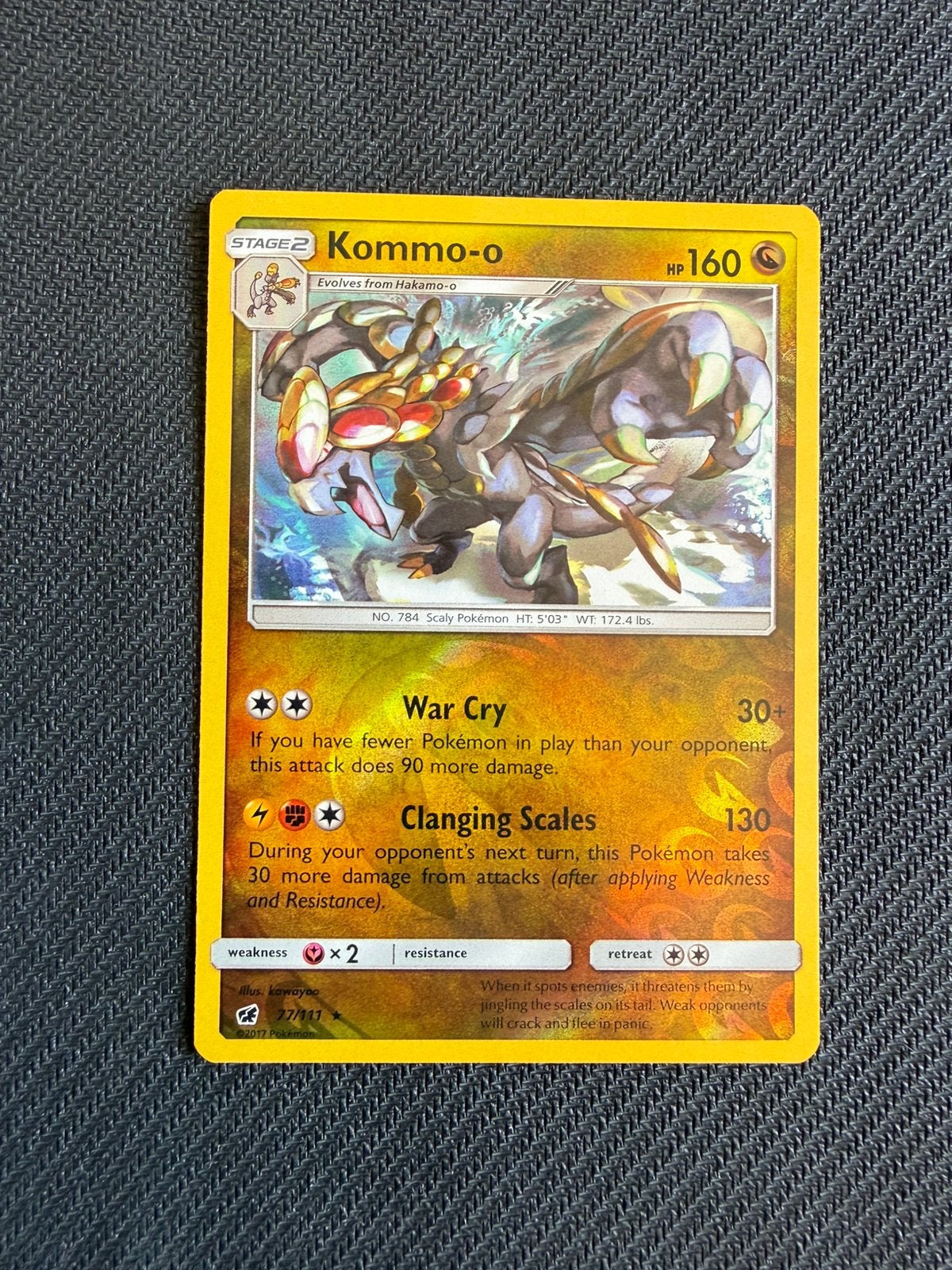 Kommo-o 77/111 Reverse Holo Crimson Invasion Pokemon, Ophalen, Nieuw, Losse kaart