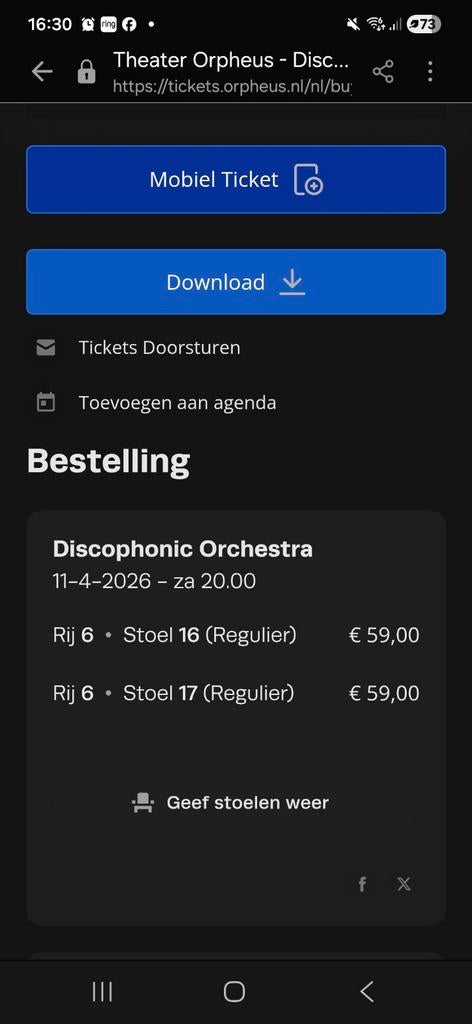 Tickets Discophonic Orpheus Apeldoorn, Twee personen