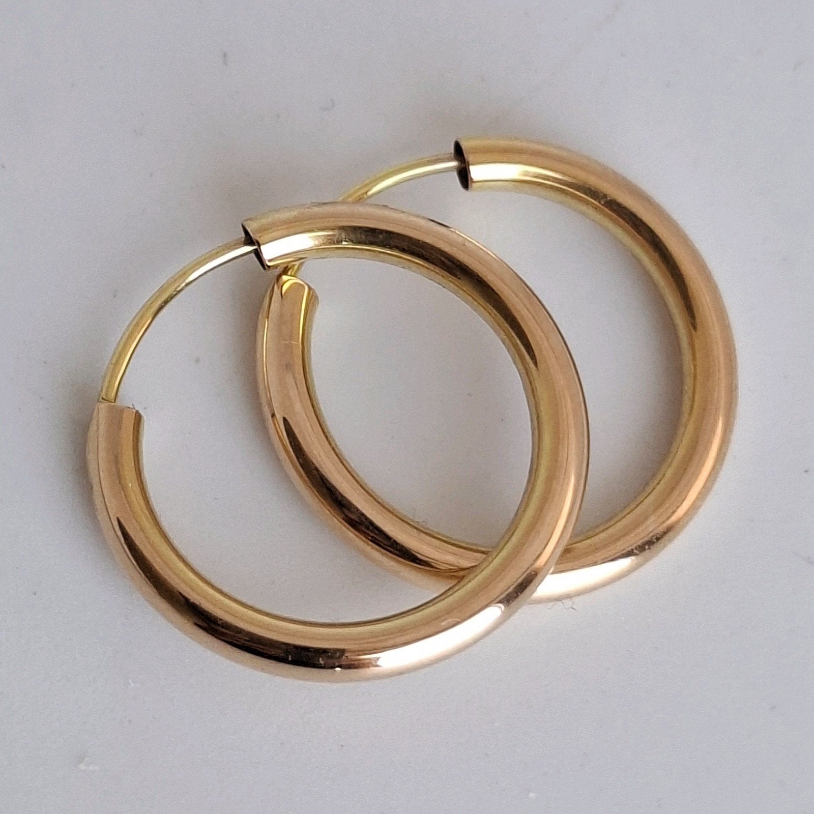 Gouden oorringen 14 karaat creolen 20mm doorsnede 2,5mm bree, Ophalen of Verzenden, Goud, Goud