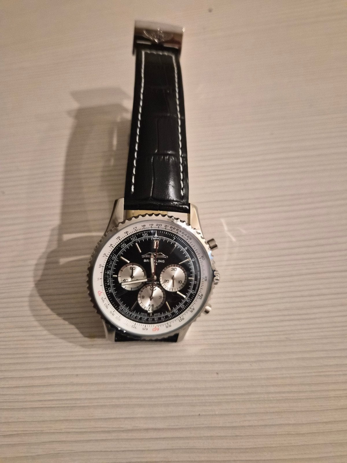 Te Koop Breitling Navitimer, Overige merken, Overige materialen, Leer, Polshorloge