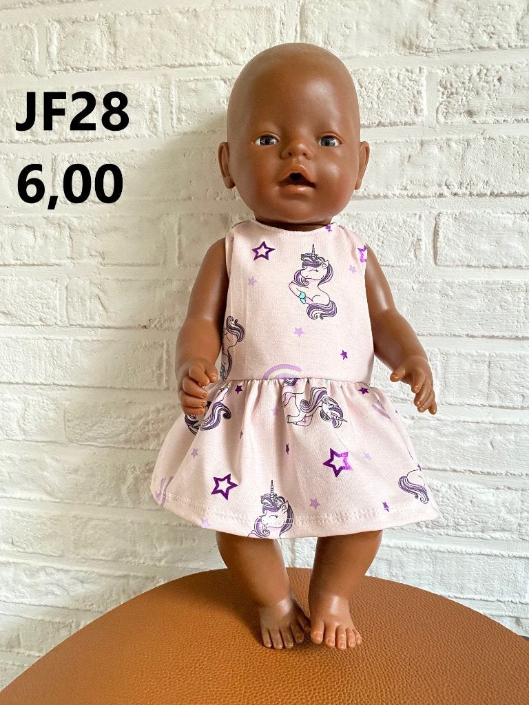 Poppenkleertjes baby born. Jurkje unicorn. Opbrengst KiKa., Ophalen, Nieuw, Babypop