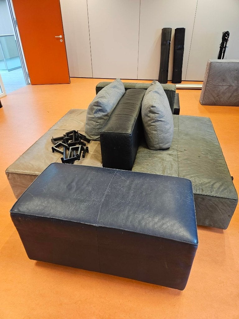 Montis Domino.18 losse bank elementen, Huis en Inrichting, Ophalen, Gebruikt, Vierpersoons of meer, Leer