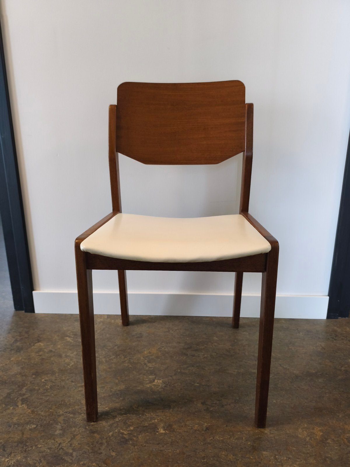 Deense design stoel jaren '60 - Wit skai leer, Ophalen