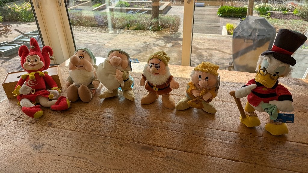 5 Originele Disney Knuffels & de Efteling Mascotte, Disney, Overige typen, Ophalen of Verzenden, Zo goed als nieuw