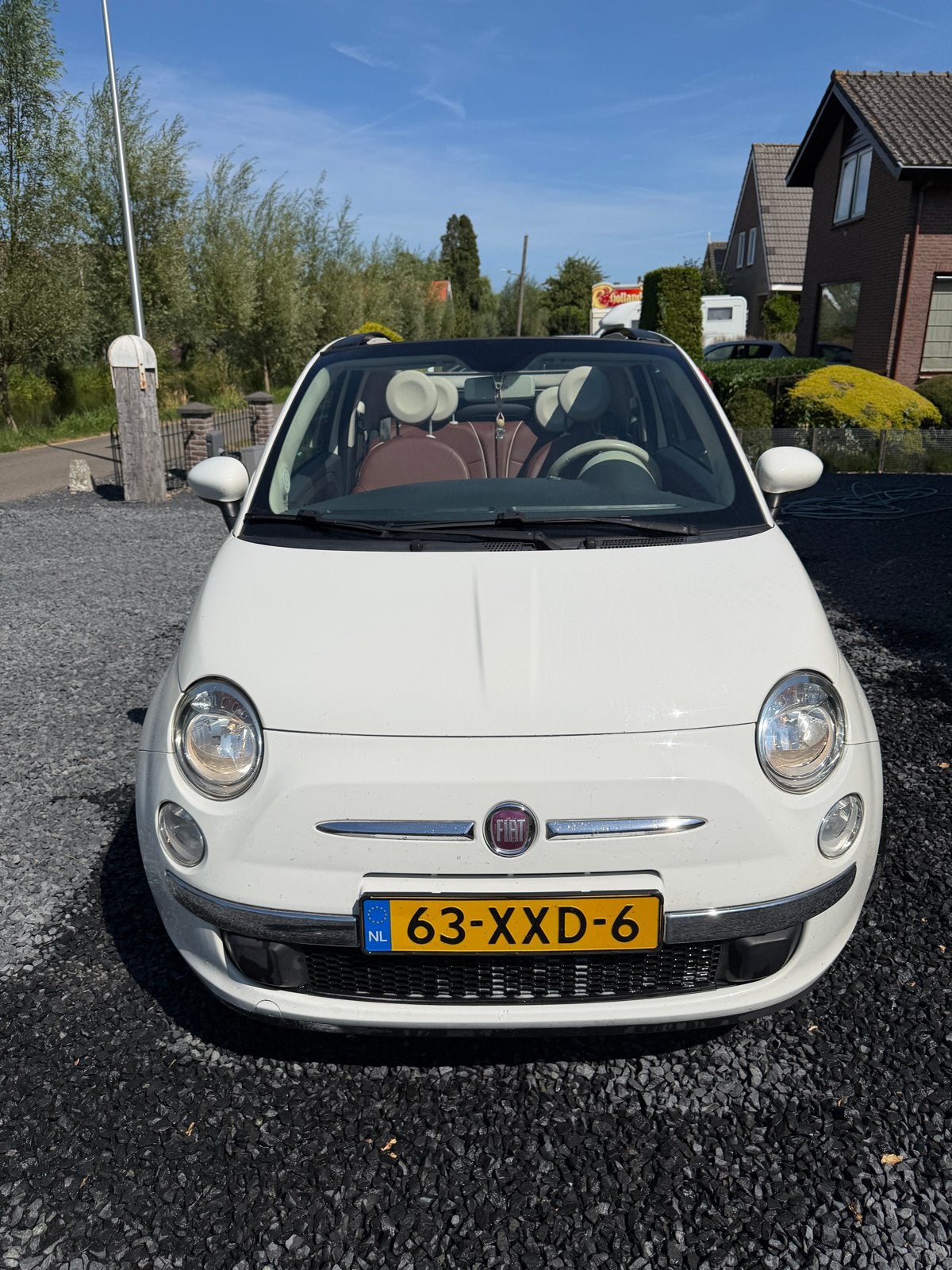 Fiat 500C 0.9 85pk Turbo Twinair 2012 Wit+Nieuwe APK, 31 €/maand, Cabriolet, Wit, Origineel Nederlands