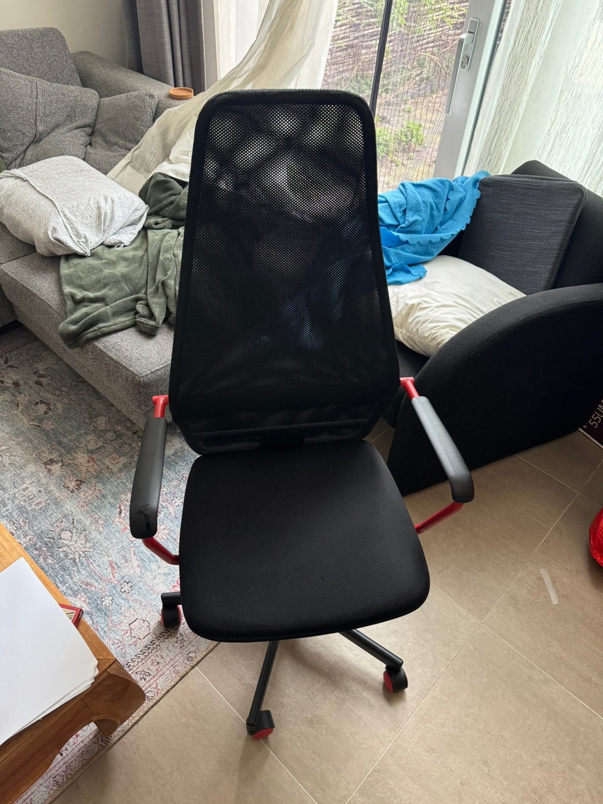 HUVUDSPELARE Gaming Chair Black/Red, Huis en Inrichting, Ophalen, Zo goed als nieuw, Zwart