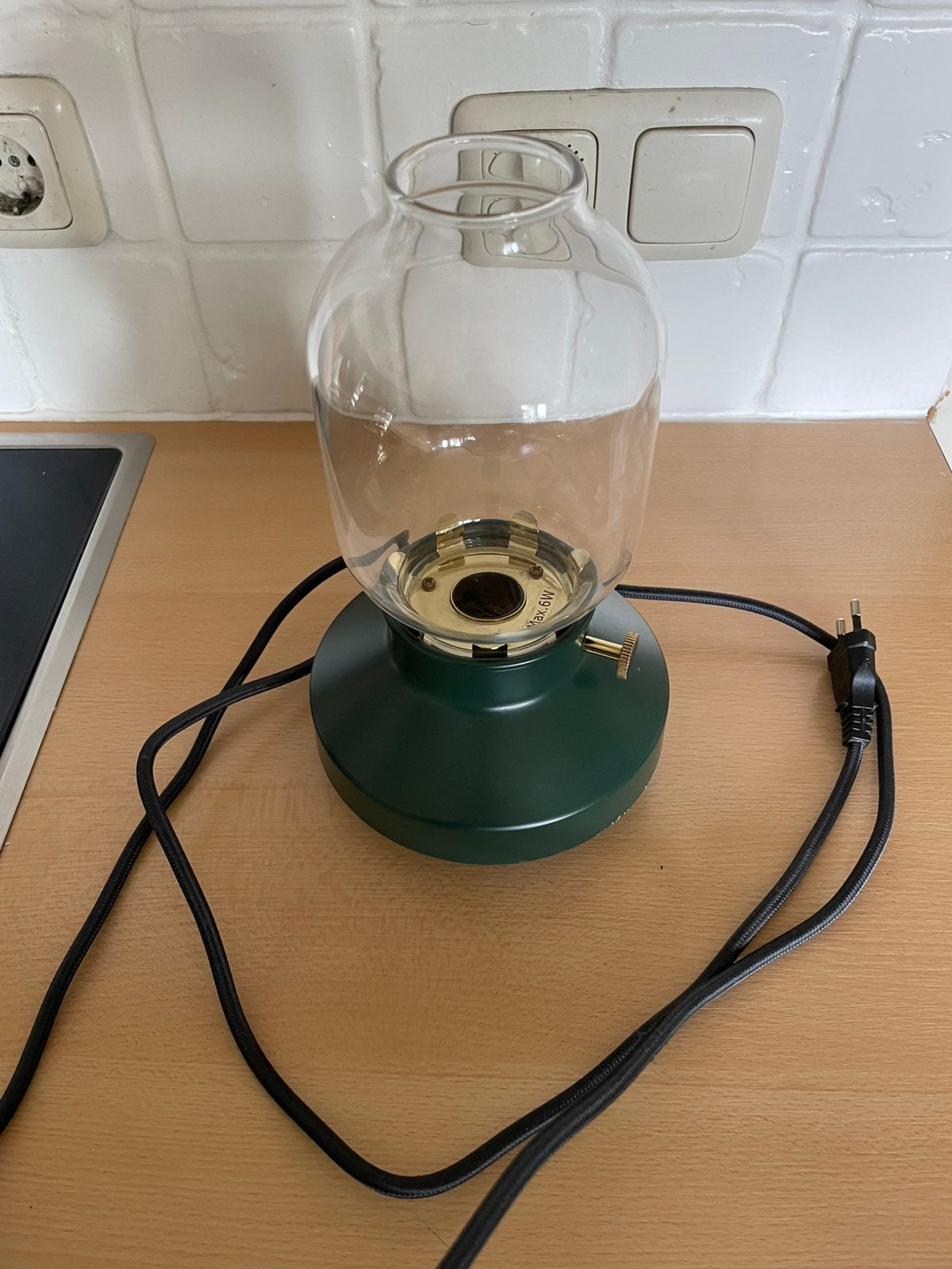 Ikea tafellamp donkergroen, Ophalen of Verzenden, Zo goed als nieuw, Minder dan 50 cm