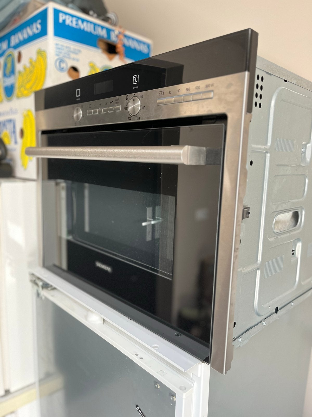 Gebruikte Siemens inbouw combi magnetronoven, werkt prima, Ophalen, 45 tot 50 cm, Gebruikt, Hete lucht