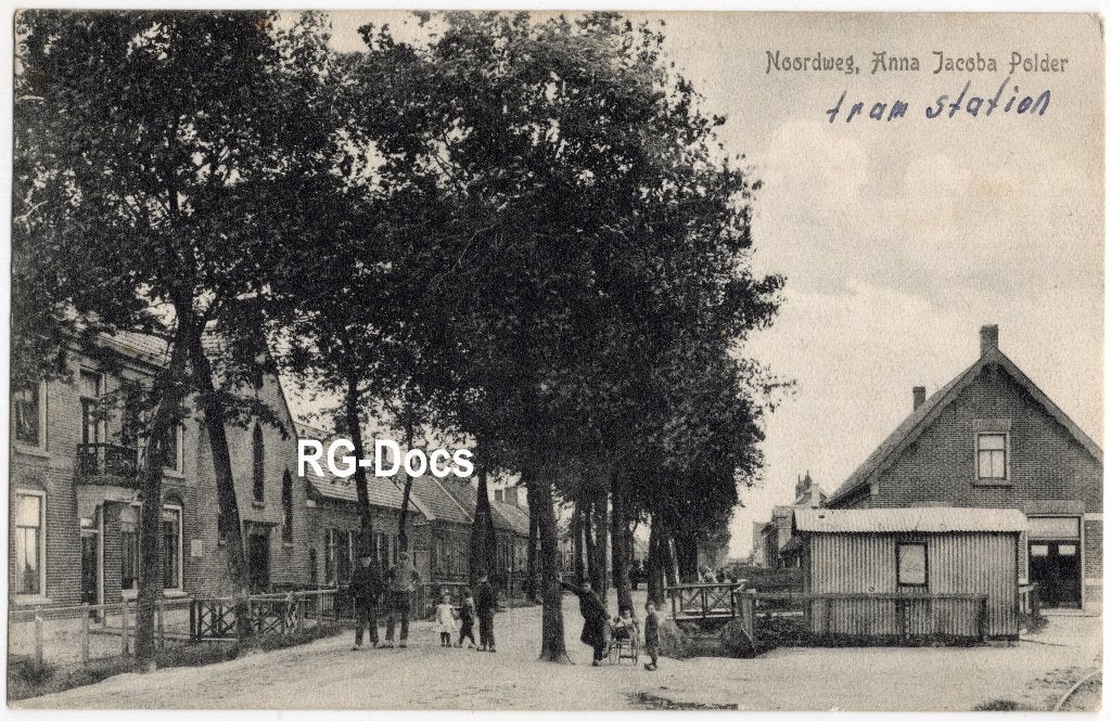 Ansichtkaart Briefkaart Tram station Anna Jacoba Polder 1912, Ophalen of Verzenden, Voor 1920, Gelopen, Zeeland
