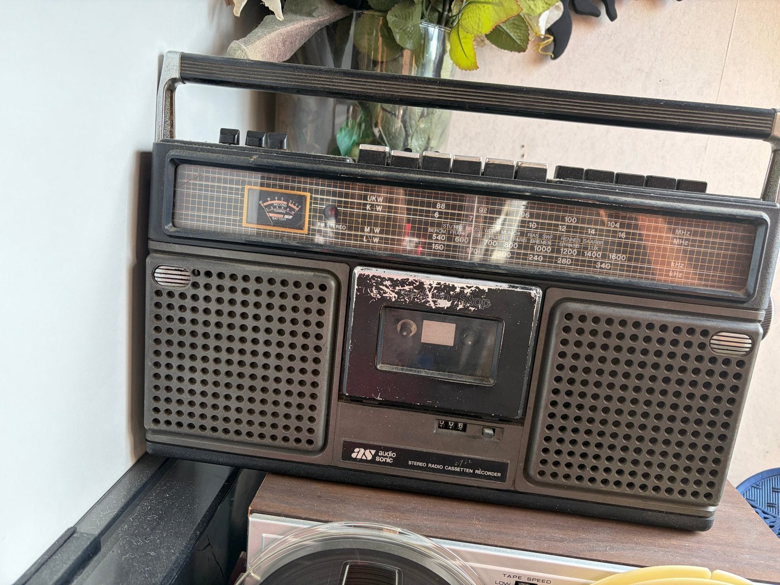 Vintage AS Stereo Radio Cassette Recorder, Ophalen of Verzenden, Gebruikt, Radio, Met cd-speler