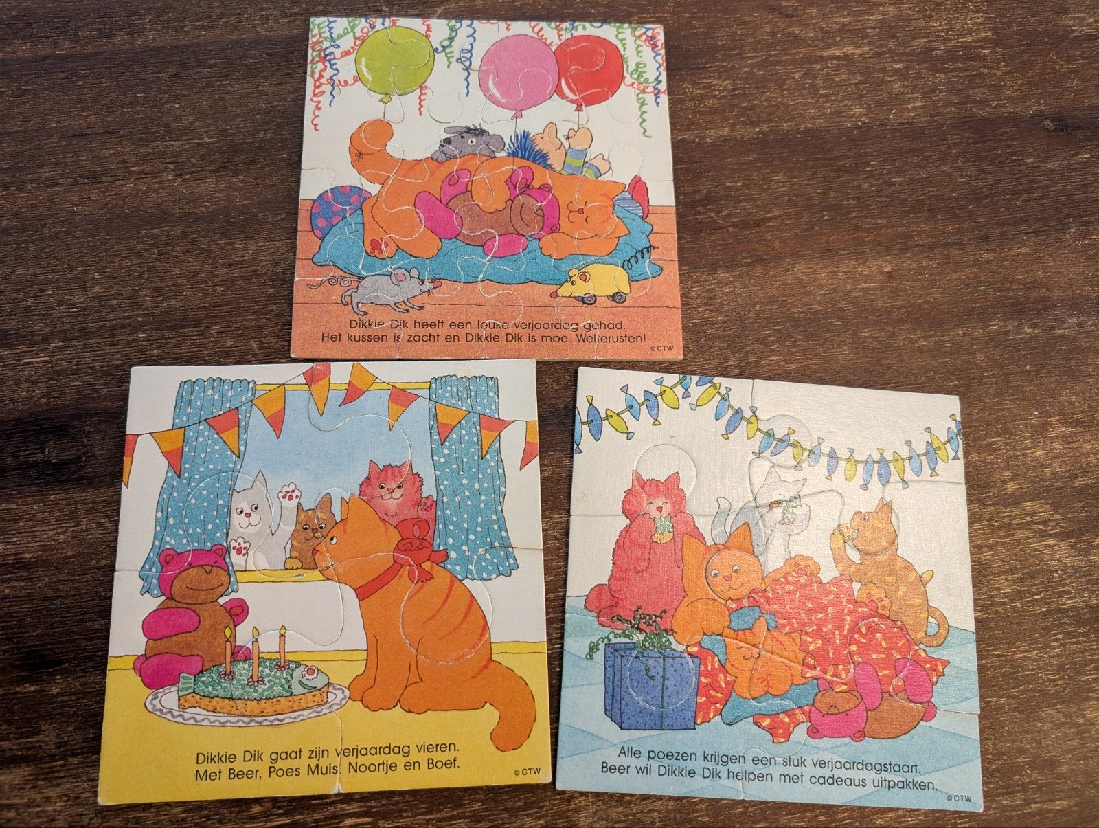 3 Dikkie Dik puzzels, Ophalen of Verzenden, Minder dan 10 stukjes, Gebruikt, 6 maanden tot 2 jaar