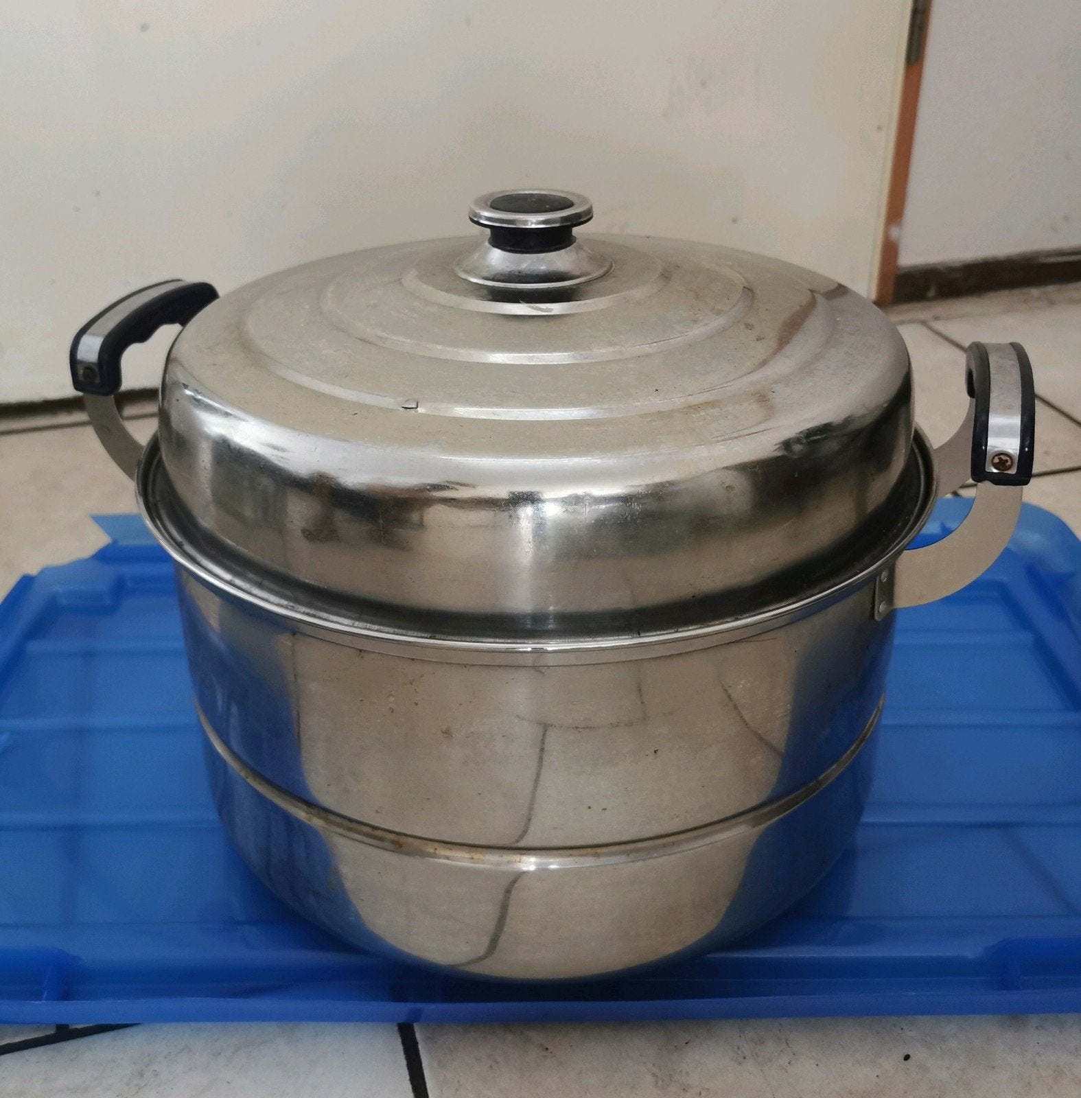 Chinese hapjes stoompan dimsum groente vis stomer - 2 lagen, Met deksel, Ophalen of Verzenden, Overige typen, Overige merken