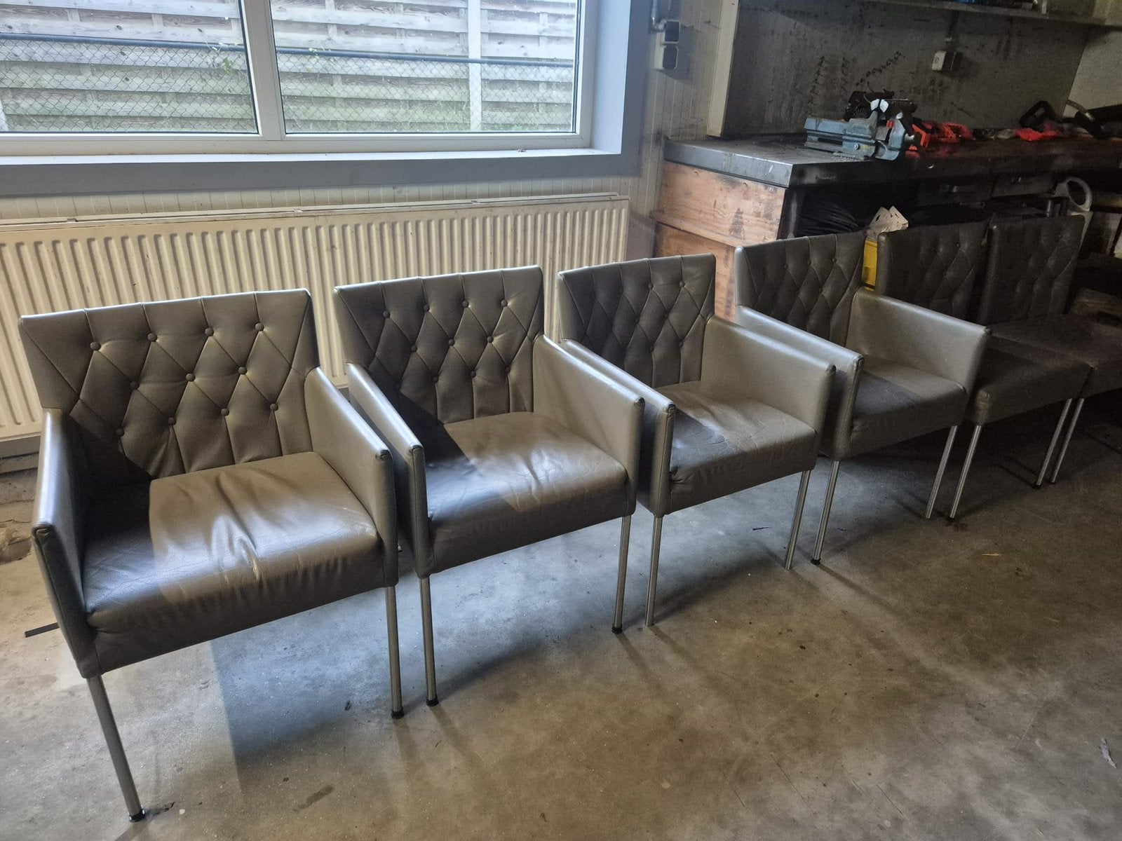 6 mooie leren stoelen, Ophalen, Zo goed als nieuw, Vijf, Zes of meer stoelen