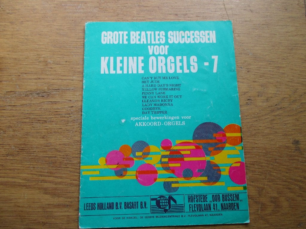 10 Grote Beatles Successen voor Kleine Orgels - Deel 7, Muziek en Instrumenten, Bladmuziek, Gebruikt, Ophalen of Verzenden, Thema