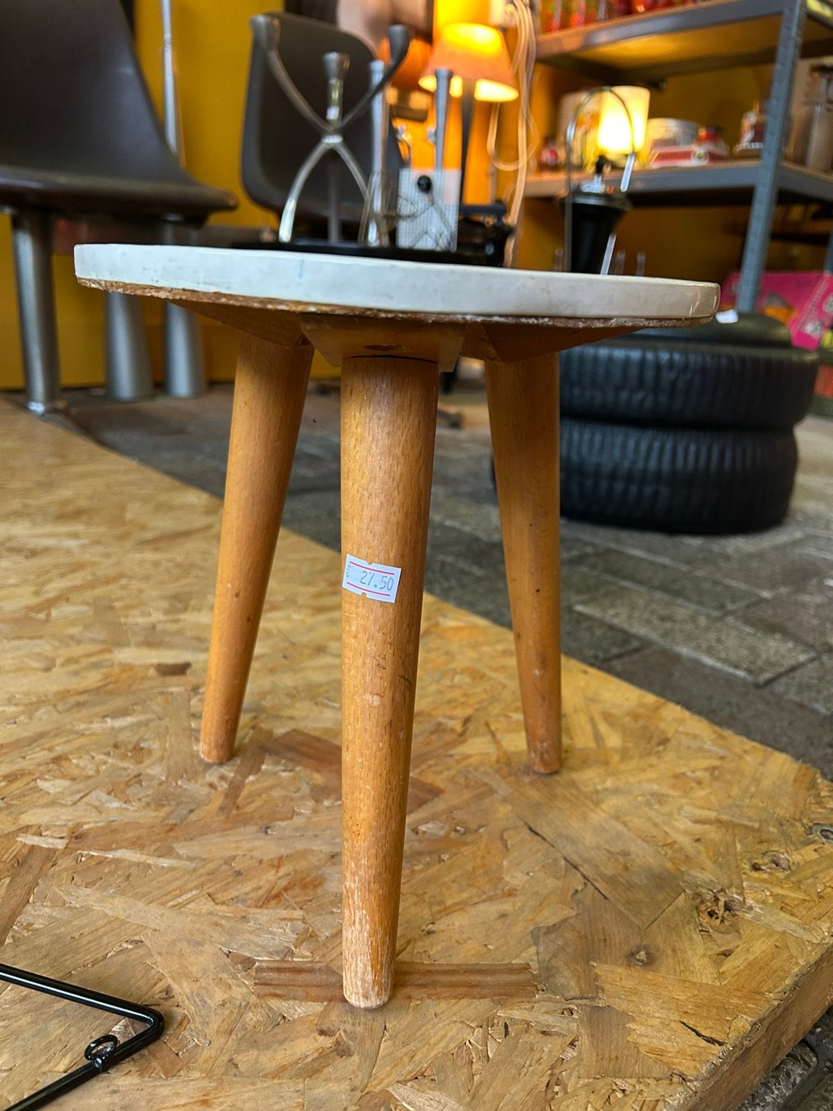 Vintage 70’s gekleurde tegel tafeltje/ side table, Ophalen of Verzenden, Huis en Inrichting