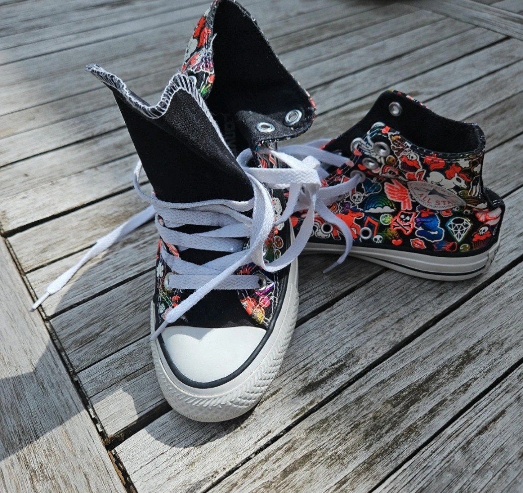 Converse All Star Black Neon My Little Pony Skull 420 Limite, Overige kleuren, Nieuw, Converse, Ophalen of Verzenden