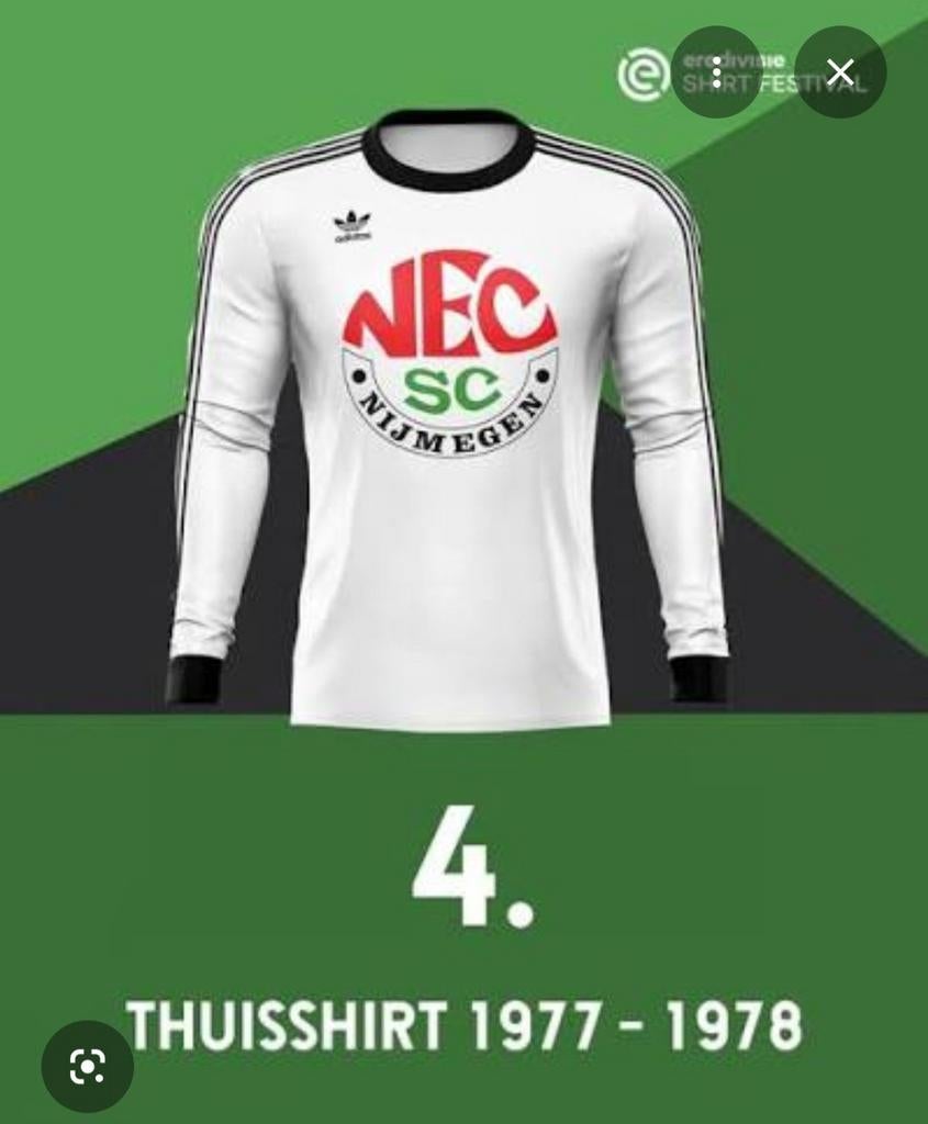 Ik ben op zoek naar  NEC Thuisshirt 1977-1978 en 1996-1997, Wit, Overige maten, Ophalen of Verzenden, Zo goed als nieuw