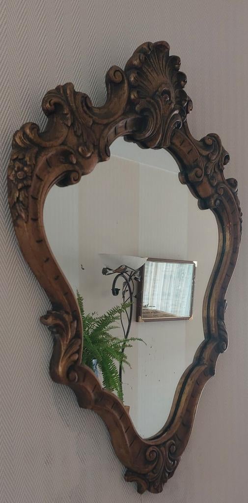 Antieke Barok Spiegel - Sierlijk en Tijdloos Design, Ophalen, Overige vormen, Minder dan 50 cm, Minder dan 100 cm