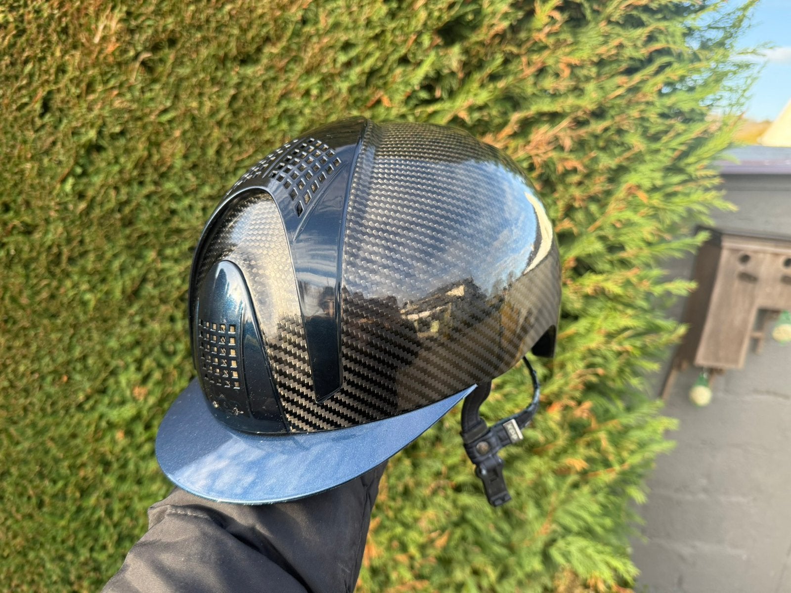Kep italia E-light carbon cap paardrijhelm, Blauw, Kep Italia, Gebruikt, L