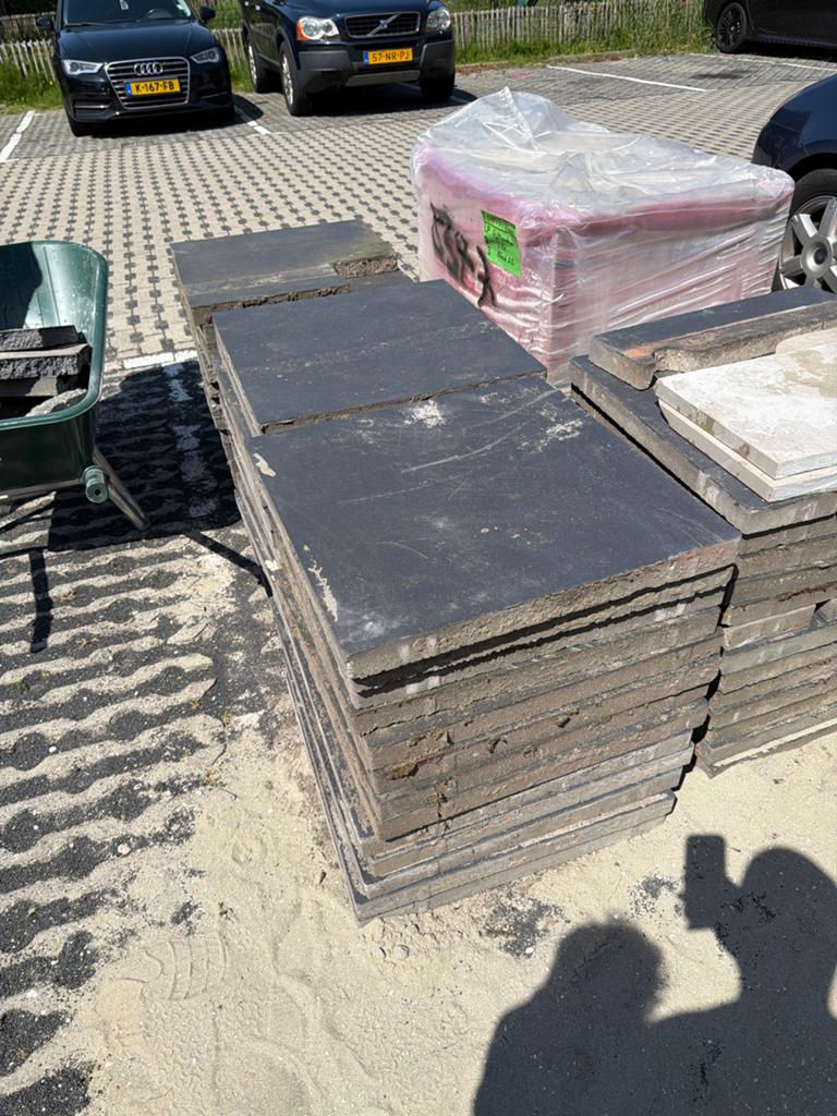 antraciet beton tegels 60x60, Tuin en Terras, Ophalen of Verzenden, Zo goed als nieuw, 10 m² of meer, Beton