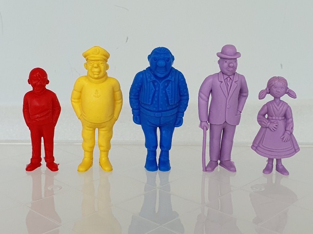 Lot van 5 Kuifje Tintin figuren (Esso, Belvision) (3), Ophalen of Verzenden, Kuifje, Gebruikt, Beeldje of Figuurtje