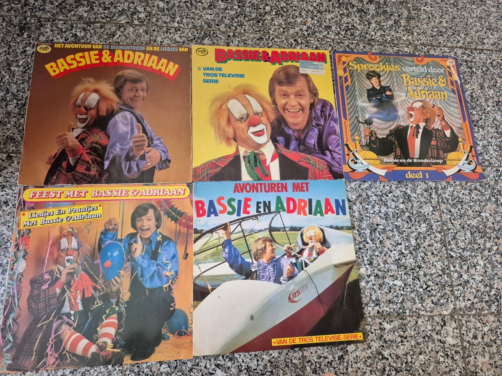 5 Lp's van Bassie & Adriaan, Cd's en Dvd's, Vinyl | Kinderen en Jeugd, Ophalen of Verzenden, Gebruikt, Verhaal of Sprookje