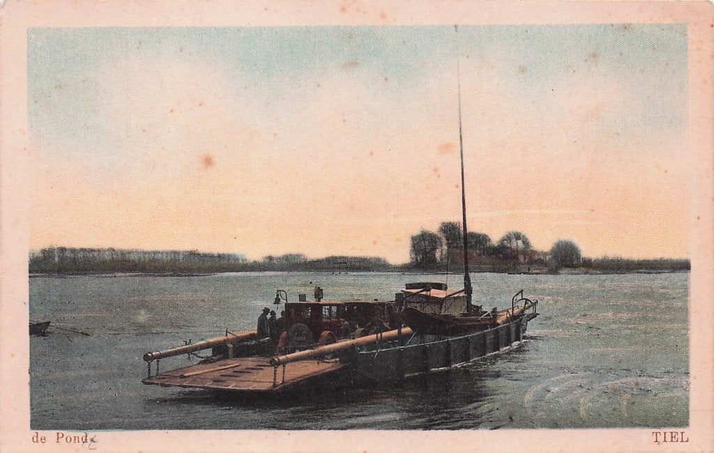 Tiel - De Pont (gekleurd) rond 1920, Ophalen of Verzenden, Voor 1920, Ongelopen, Gelderland