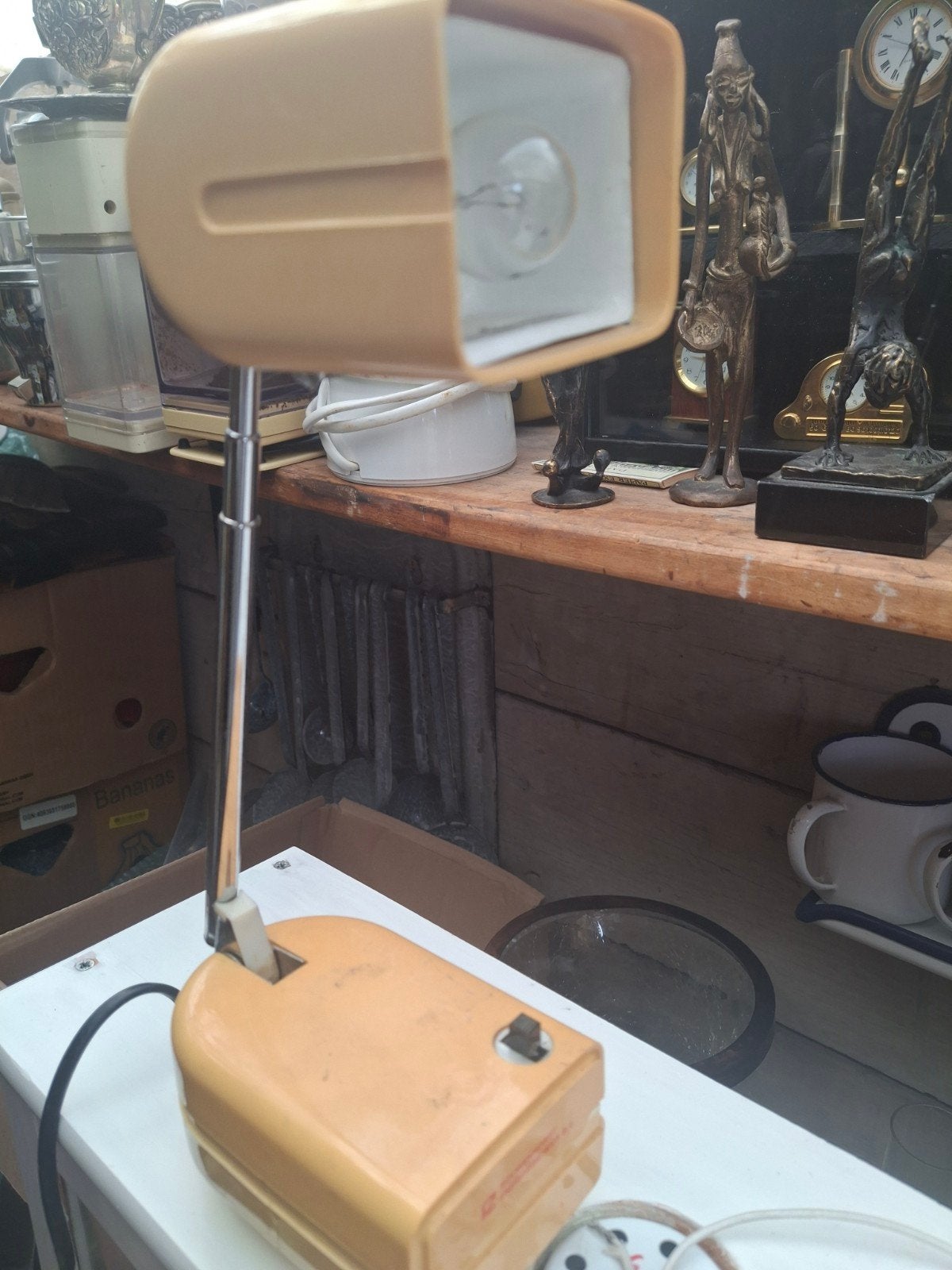 Vintage Bureaulamp - Beige/Geel - Jaren '70, Beige, Bureaulamp, Vintage, Met schakelaar