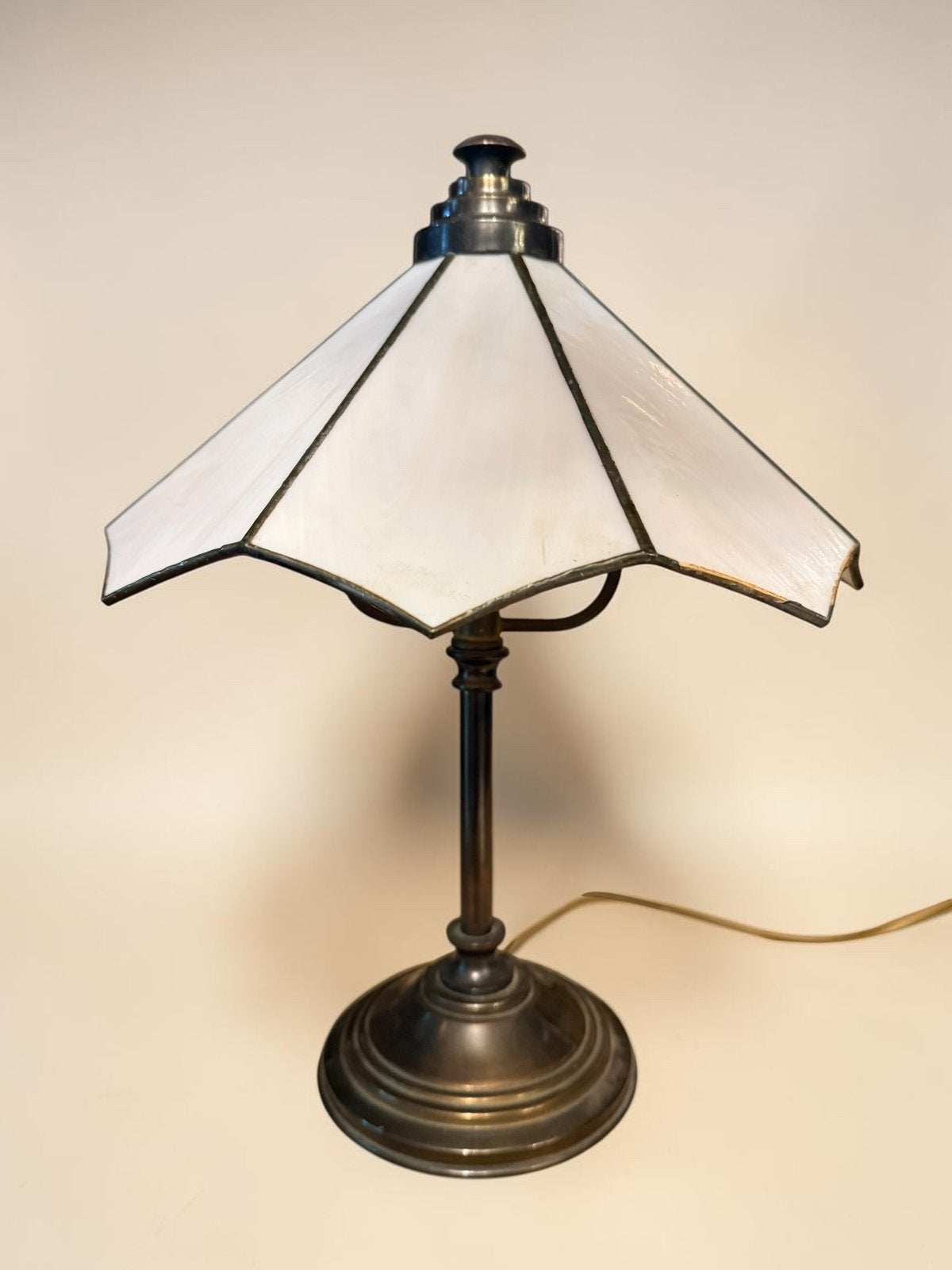 Vintage Tiffany style lamp, Vintage design tiffany, Ophalen of Verzenden, Zo goed als nieuw, Glas