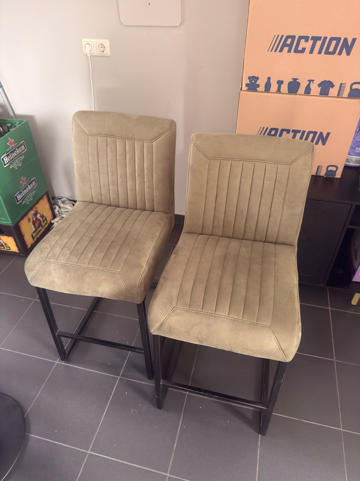 Set van 2 comfortabele barkrukken - Zo goed als nieuw, Ophalen, 60 tot 90 cm, Zo goed als nieuw, Metaal