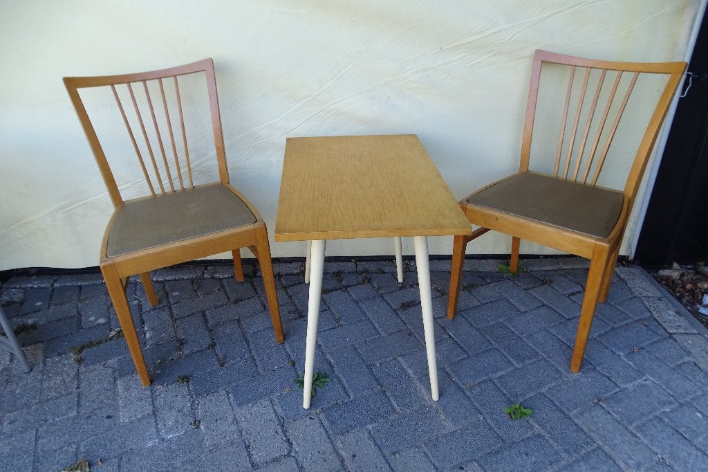Vintage stoelen met tafeltje, Antiek en Kunst, Curiosa en Brocante, Ophalen