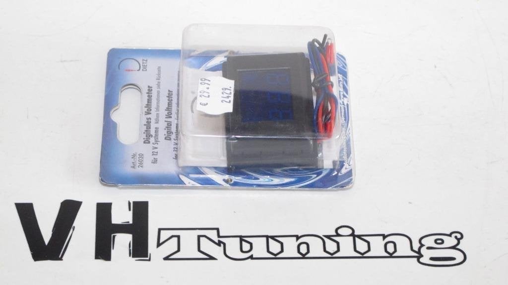 Dietz Digital voltmeter for 12V systems blauw, Auto diversen, Tuning en Styling, Ophalen of Verzenden