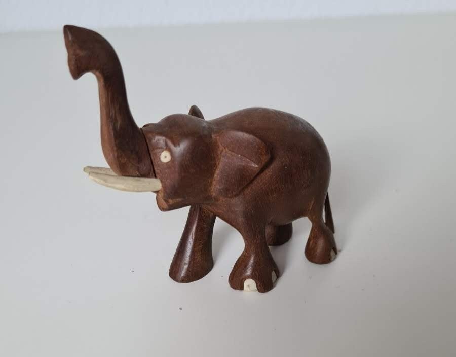 Antieke houtsnijwerk Olifant, Ophalen of Verzenden