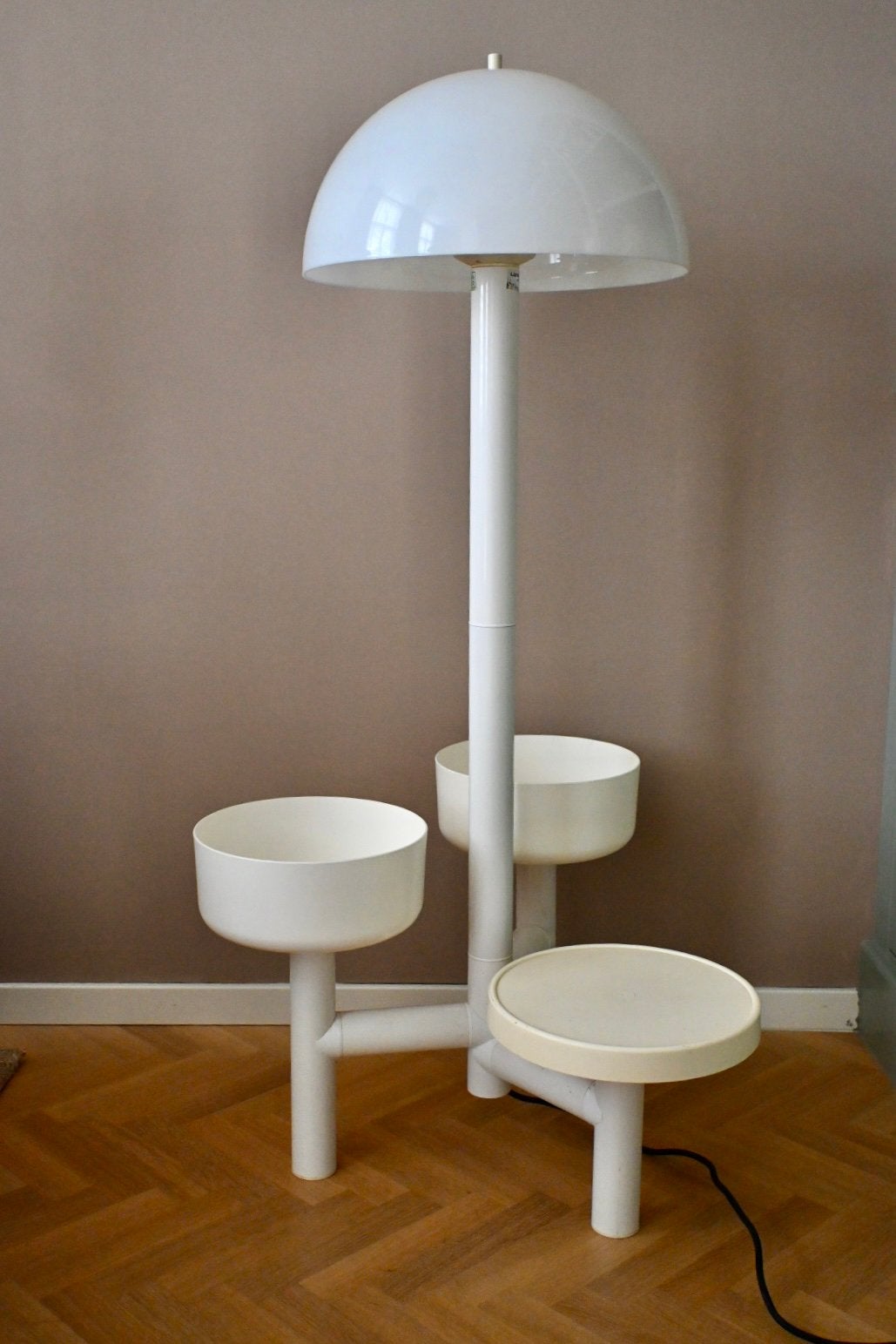 Vloerlamp Ypma BV ‘Chantal’ met plantenhouders space age 70s, Ophalen of Verzenden, Minder dan 100 cm, Space age, Ypma BV