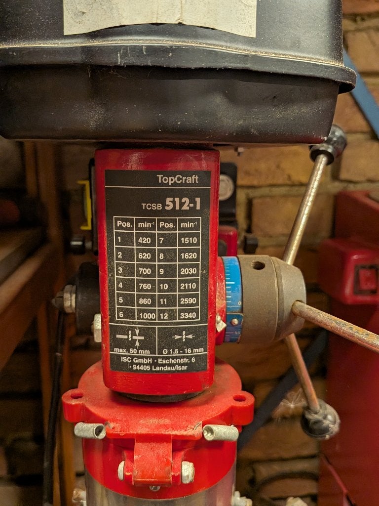 Topcraft 512 kolomboormachine, Ophalen, Gebruikt, Variabele snelheid, Kolomboormachine
