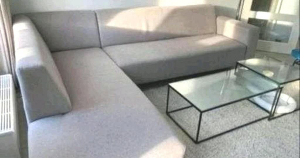 Montel hoekbank met Lounge beige GERESERVEERD, Ophalen, 250 tot 300 cm, Gebruikt, Hoekbank