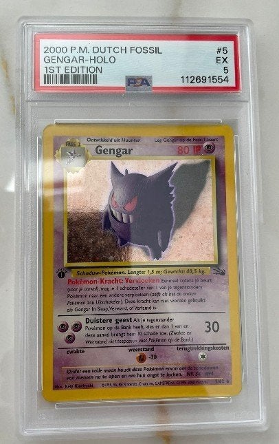 Gengar Holo Dutch 1st edition #5 PSA 5, Verzenden, Zo goed als nieuw