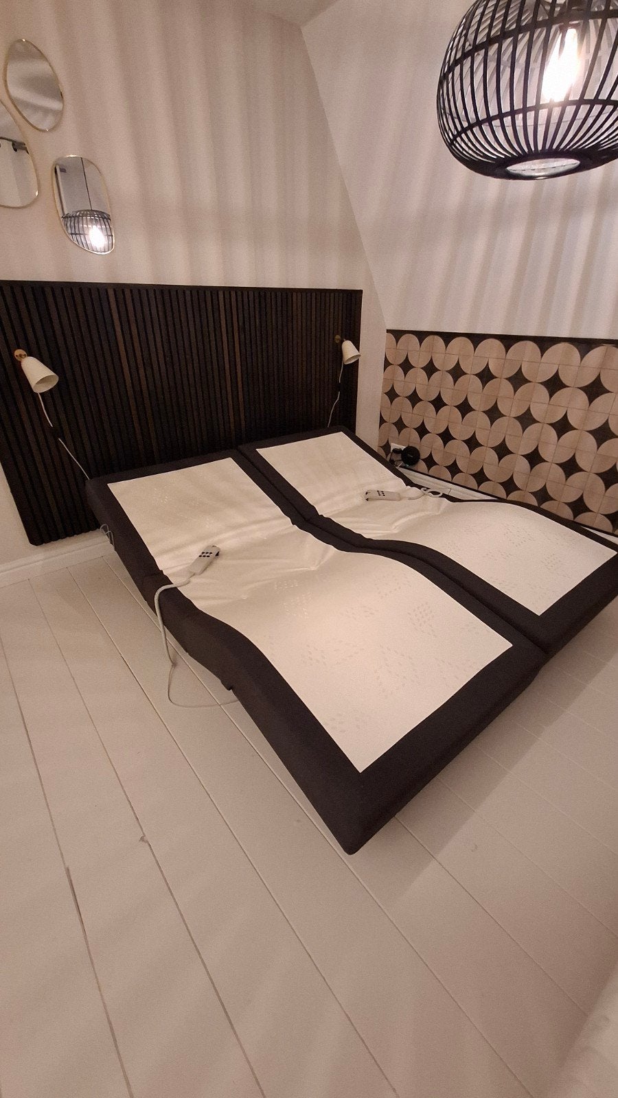 Elektrisch verstelbare boxspring 180 x 210 excl.matrassen., Huis en Inrichting, Slaapkamer | Bedden, 210 cm, Tweepersoons, Ophalen of Verzenden