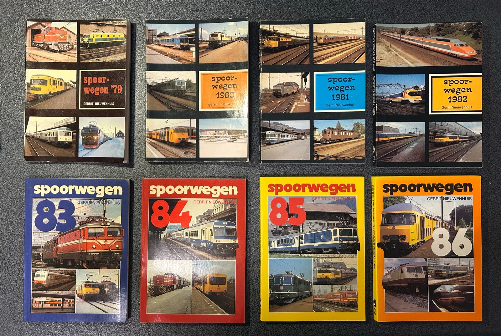 Spoorwegen Jaarboeken 1979-1986 - Gerrit Nieuwenhuis, Ophalen of Verzenden, Gelezen, Trein