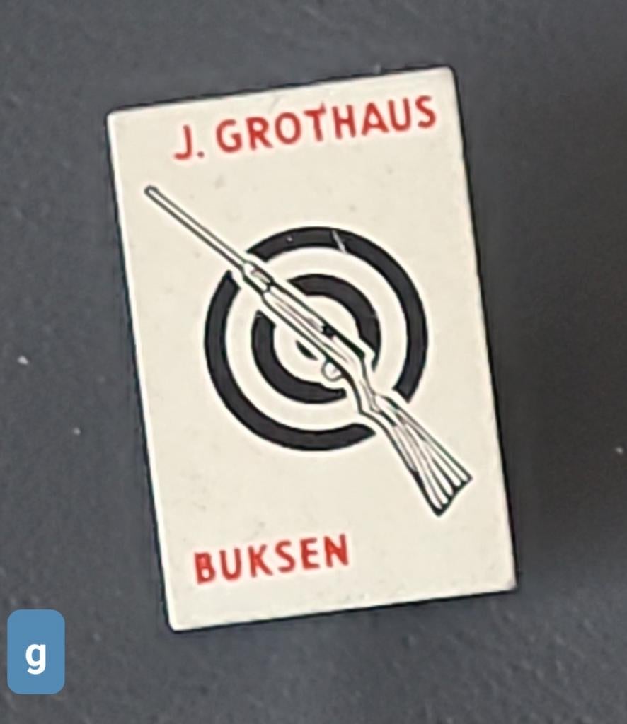 Speldje J. Grothaus Buksen - Schietsport, Verzenden, Gebruikt, Overige onderwerpen, Speldje of Pin
