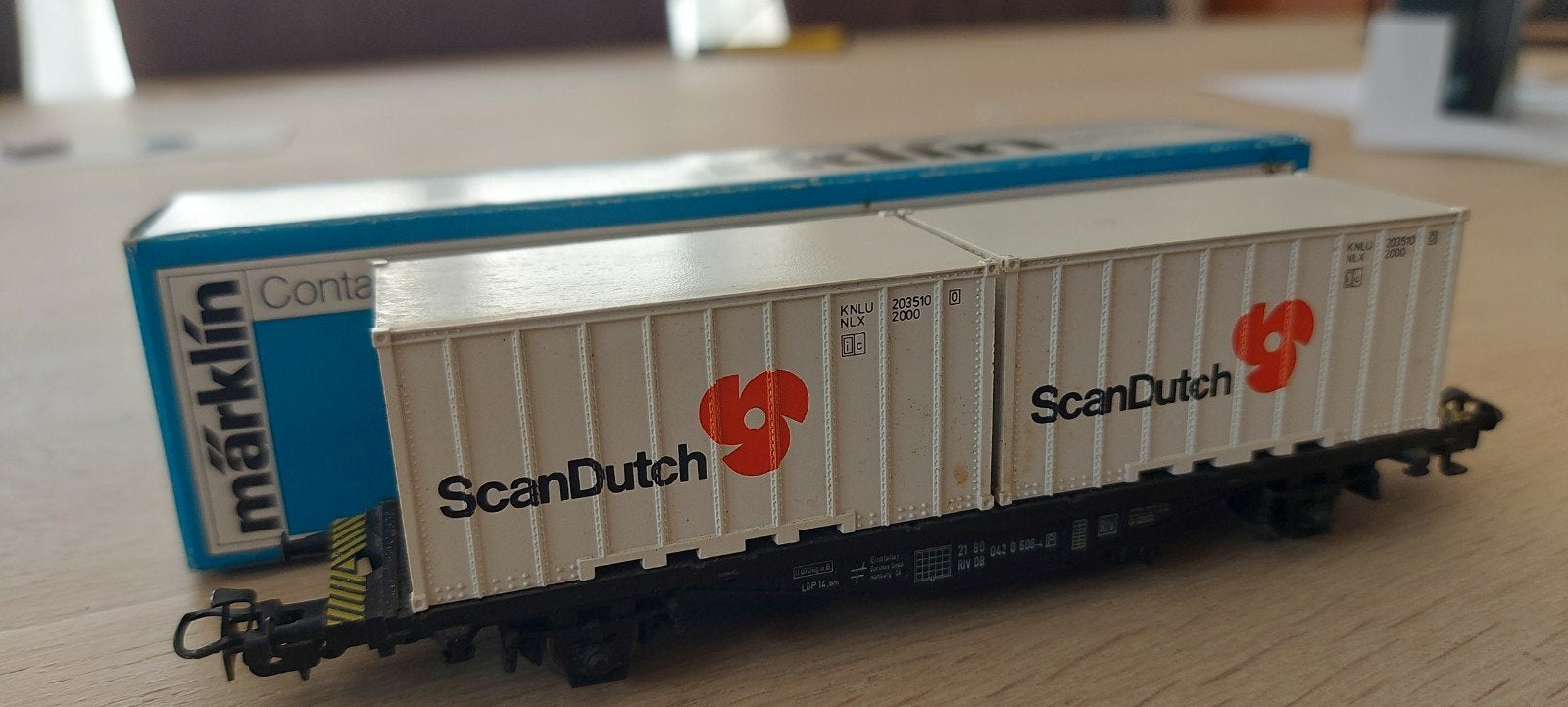 Märklin DB ScanDutch containerwagen artnr 4670 in ovp, Wisselstroom, Wagon, Ophalen of Verzenden, Zo goed als nieuw