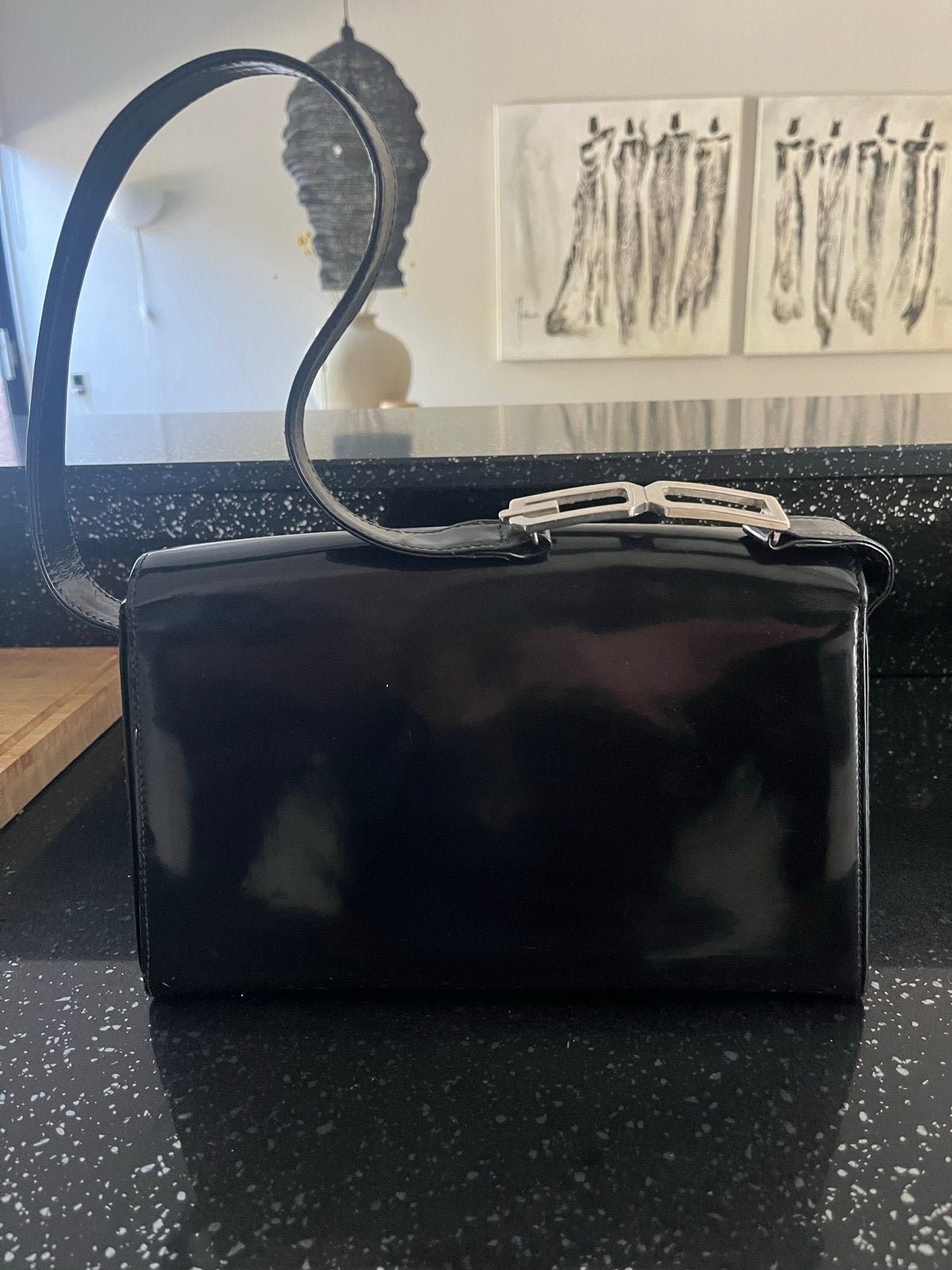 Dolce & Gabbana Zwarte Lakleren Schoudertas, Ophalen, Zo goed als nieuw, Zwart, Schoudertasje