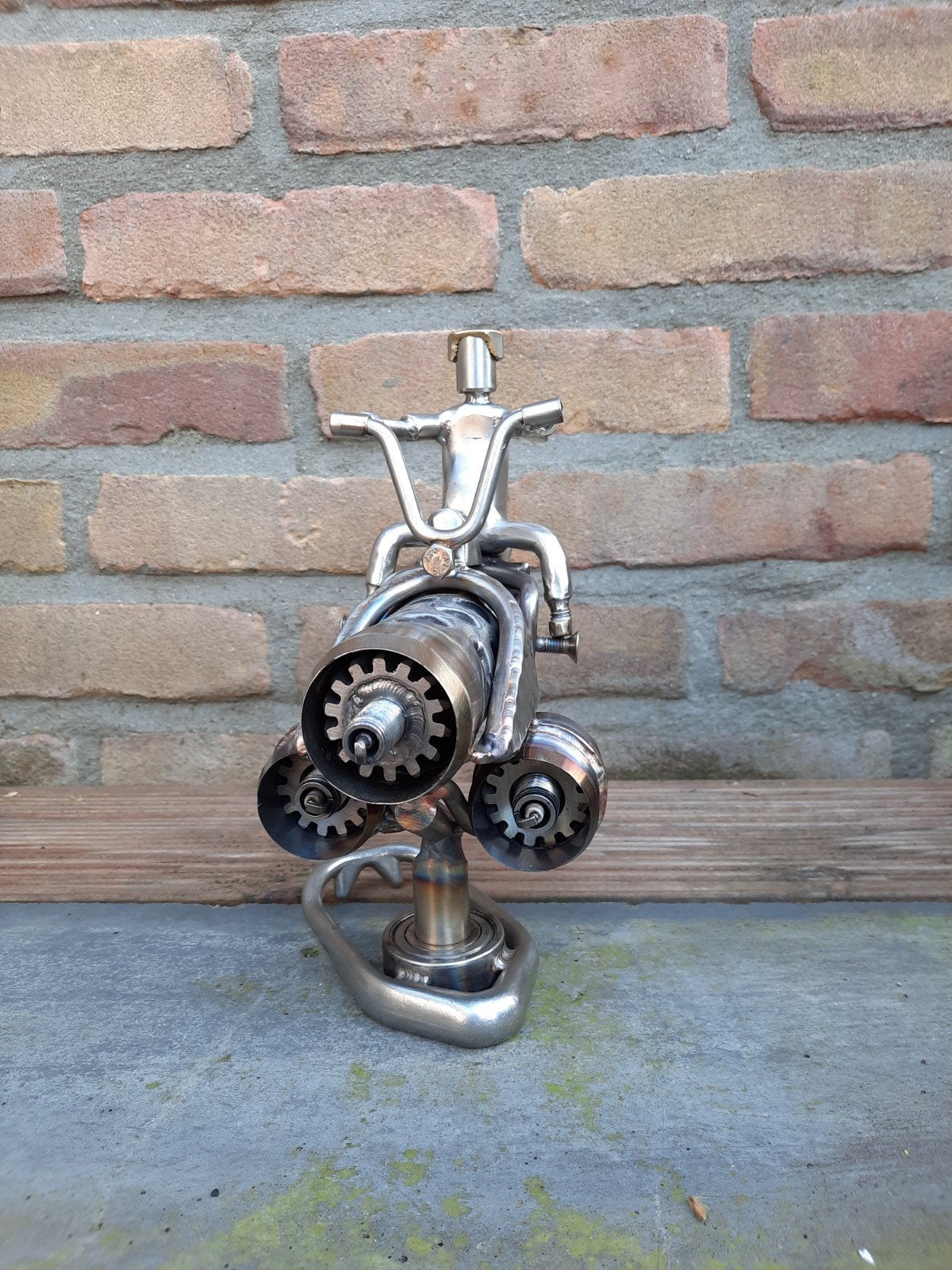 "Easy Glider" space biker, metal art, scrap art metaal beeld, Ophalen of Verzenden