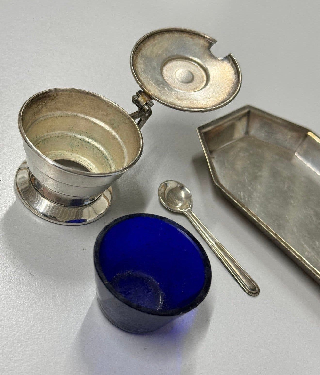 Vintage EPNS Cruet-Set Verzilverde Specerijen potjes 1960, Antiek en Kunst, Ophalen of Verzenden