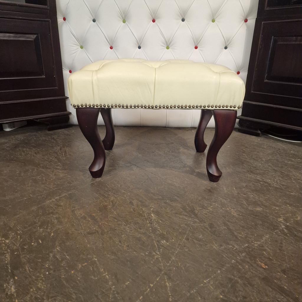Chesterfield King hocker French White, Ophalen, Klassiek, Vierkant, Nieuw