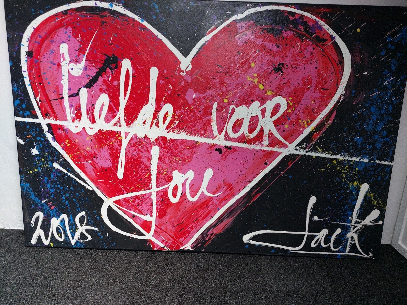 Modern schilderij 'Liefde voor Jou' van Jack Liemburg 2018, Antiek en Kunst, Ophalen, Acrylverf, Overig onderwerp, Overige materialen